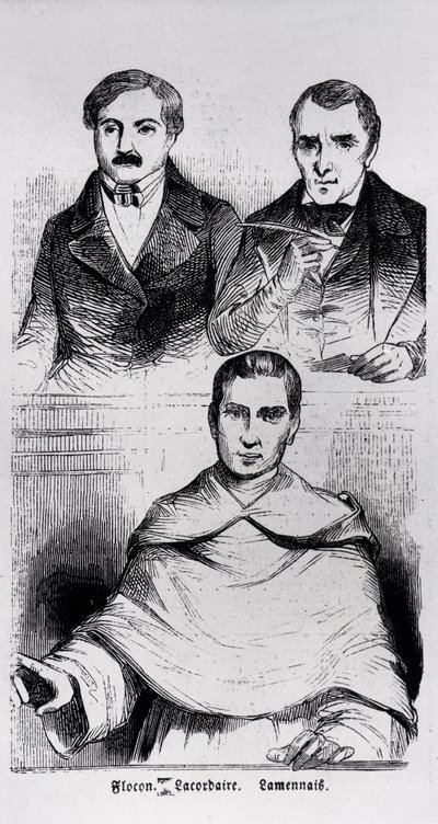 Jean-Baptiste Lacordaire, Fr. de Lamennais and F. Flocon by French School